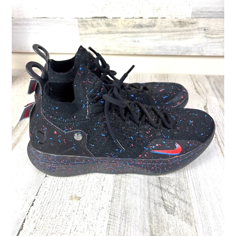 Nike Mens 9.5 Zoom KD11 Black Bright Crimson Blue JUST DO IT Lace Up Sneaker - Picture 4 of 11